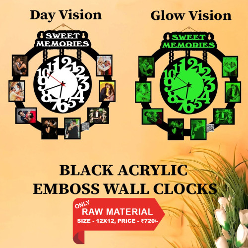 Black Acrylic Wall Clock 001