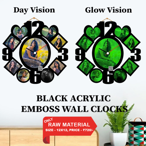 Black Acrylic Wall Clock 002
