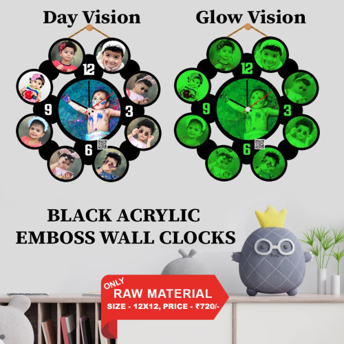 Black Acrylic Wall Clock 003