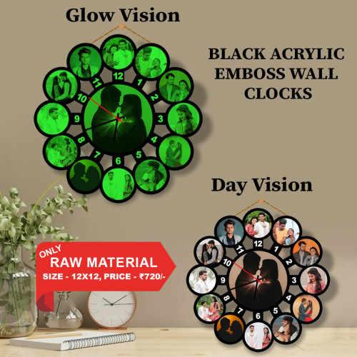 Black Acrylic Wall Clock 006