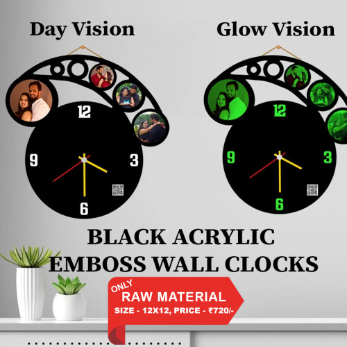 Black Acrylic Wall Clock 007