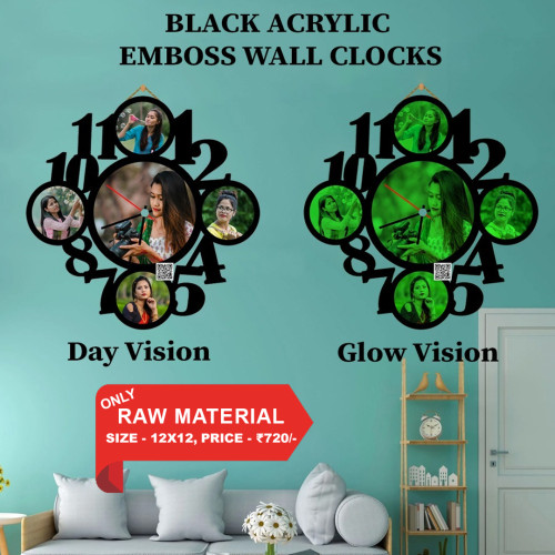 Black Acrylic Wall Clock 010